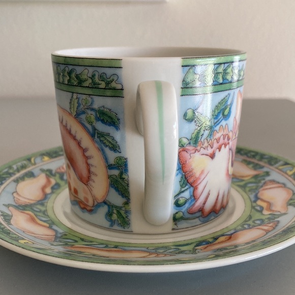 Siddhia Hutchinson Sea Garden Andrea by Sadek Japan (4) Cups Saucers Demitasse - Picture 13 of 16